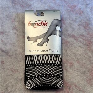 Frenchi Black Fishnet Lace Tights